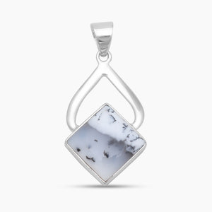 Dendritic Opal Silver Pendants