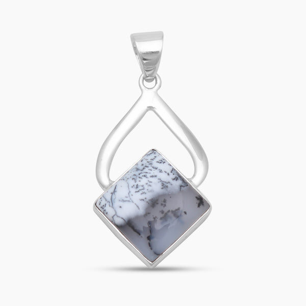 Dendritic Opal Silver Pendants