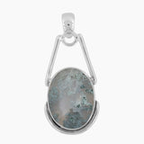 925 Sterling Silver Moss Agate Pendants