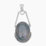 925 Sterling Silver Moss Agate Pendants