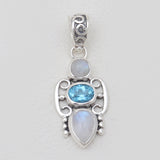 Blue Copper Turquoise Silver Pendants
