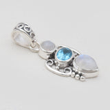 Blue Copper Turquoise Silver Pendants
