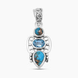 Blue Copper Turquoise Silver Pendants