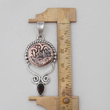 925 Sterling Silver Garnet Coin Pendants