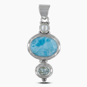 925 Silver Blue Larimar Pendants