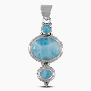 925 Silver Blue Larimar Pendants
