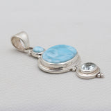 925 Silver Blue Larimar Pendants