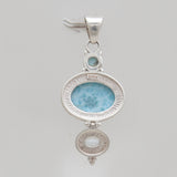 925 Silver Blue Larimar Pendants