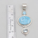 925 Silver Blue Larimar Pendants