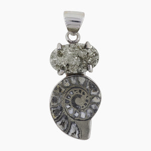 925 Silver Ammonite Fossil Pendants