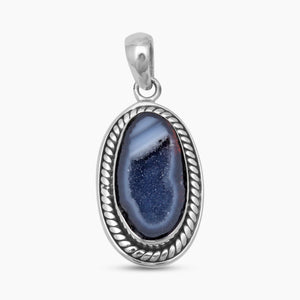 Coconut Druzy Silver Pendants