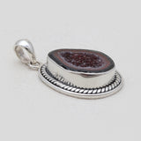 925 Sterling Silver Coconut Geode Pendant