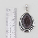 925 Sterling Silver Coconut Geode Pendant