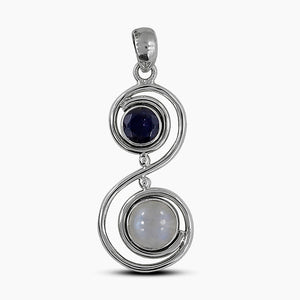 Rainbow Moonstone Silver Pendants