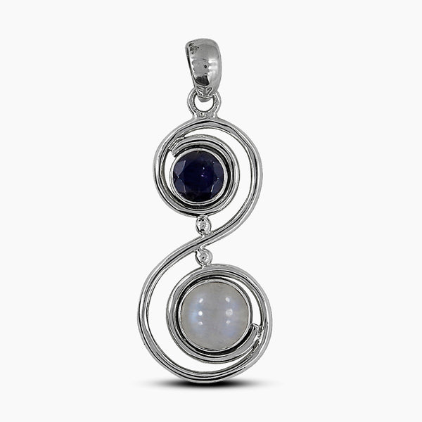 Rainbow Moonstone Silver Pendants