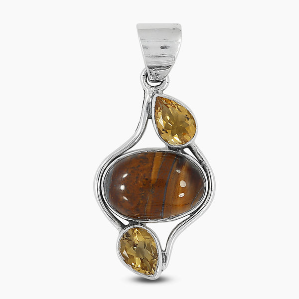 925 Silver Tiger Eye Pendants