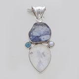 Tanzanite With Multistone Silver Pendants