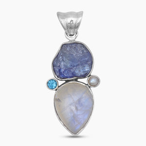 Tanzanite With Multistone Silver Pendants