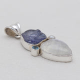Tanzanite With Multistone Silver Pendants