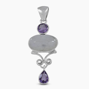Rainbow Moonstone Silver Pendants