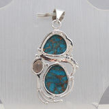 Blue Silver Quartz Silver Pendant