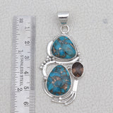 Blue Silver Quartz Silver Pendant