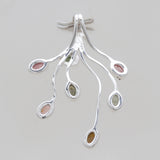 Tourmaline Tree Root Silver Pendants
