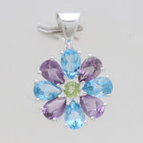 Natural Iolite Silver Pendants