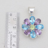Natural Iolite Silver Pendants