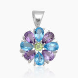 Natural Iolite Silver Pendants