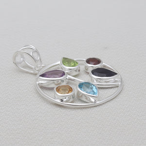 925 Sterling Silver Multistone Pendants