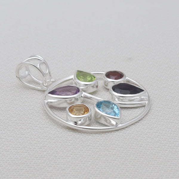 925 Sterling Silver Multistone Pendants