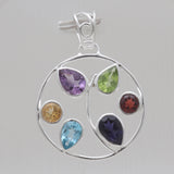 925 Sterling Silver Multistone Pendants