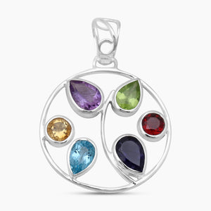 925 Sterling Silver Multistone Pendants
