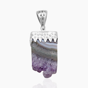 925 Silver Amethyst Slice Pendants