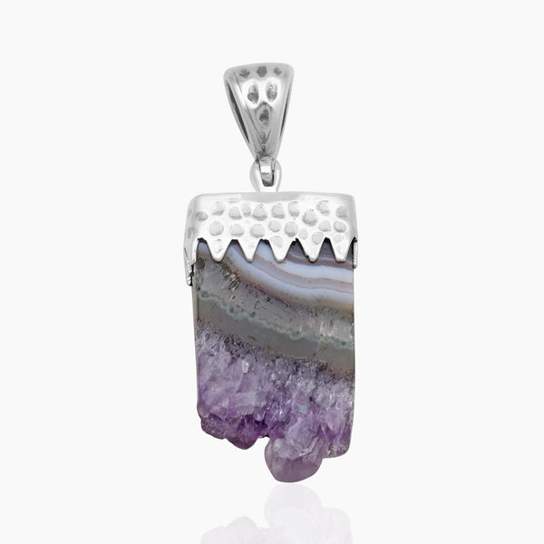 925 Silver Amethyst Slice Pendants