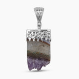 925 Silver Amethyst Slice Pendants