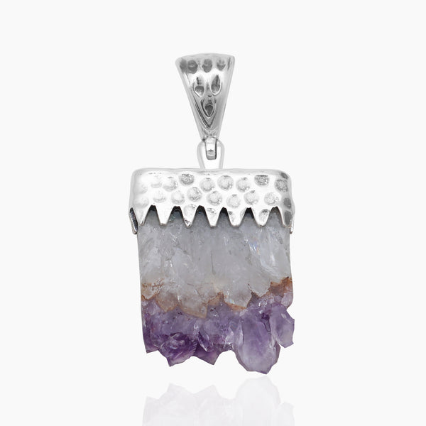 925 Silver Amethyst Slice Pendants