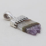 925 Silver Amethyst Slice Pendants