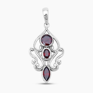 Garnet Silver Designer Pendants