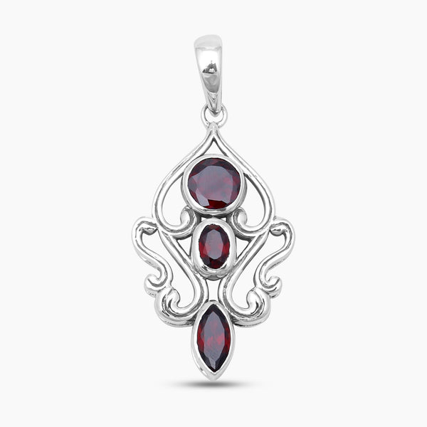 Garnet Silver Designer Pendants
