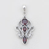 Garnet Silver Designer Pendants