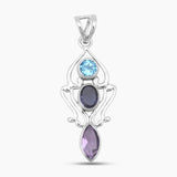 Blue Topaz Silver Designer Pendants
