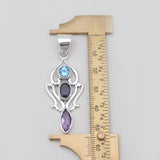 Blue Topaz Silver Designer Pendants