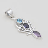 Blue Topaz Silver Designer Pendants