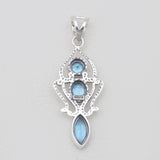 Blue Topaz Silver Designer Pendants