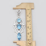 Blue Topaz Silver Designer Pendants