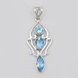 Blue Topaz Silver Designer Pendants