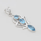 Blue Topaz Silver Designer Pendants