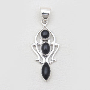 Black Onyx Silver Pendants